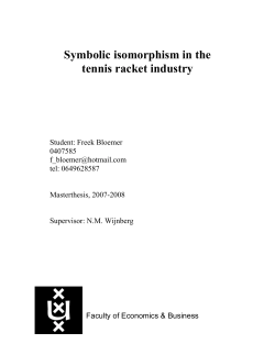 Symbolic isomorphism in the tennis racket industry - UvA-DARE