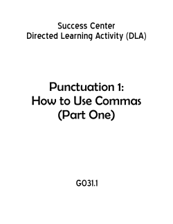 Punctuation 1: How to Use Commas (Part One)