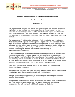 Fourteen Steps to Writing an Effective Discussion