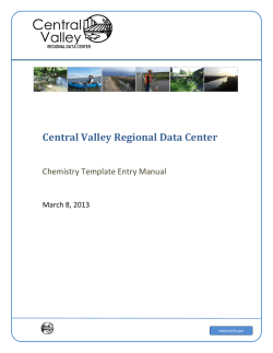 Chemistry Template Entry Manual