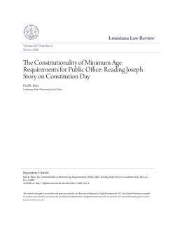 The Constitutionality of Minimum Age Requirements for Public Office