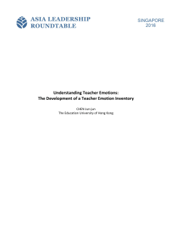 Understanding Teacher Emotions: The Development of a Teacher
