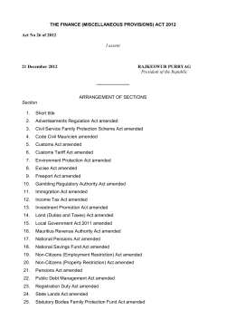 The Finance (Miscellaneous Provisions) Act 2012