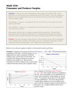 Math 1526 Consumer and Producer Surplus