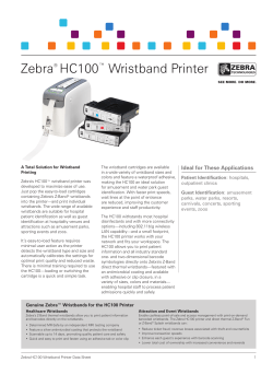 Zebra&reg; HC100&trade; Wristband Printer