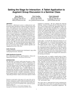 Setting the Stage for Interaction: A Tablet Application to Augment