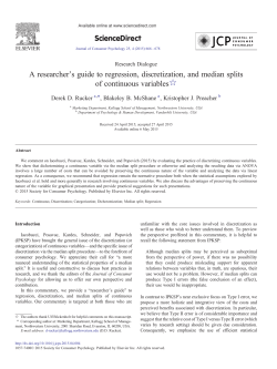 A researcher`s guide to regression, discretization