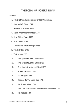 THE POEMS OF ROBERT BURNS - Agreg-Ink