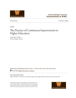 The Practice of Continuous Improvement in Higher Education