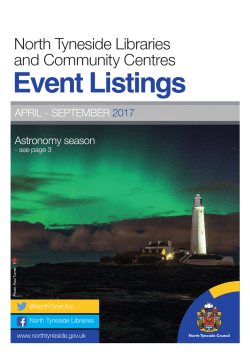 Library and community centre events, April