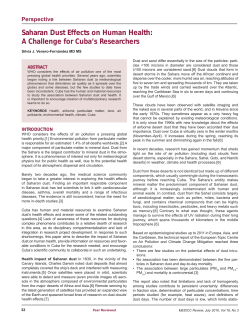 Saharan Dust Effects on Human Health: A Challenge for Cuba`s