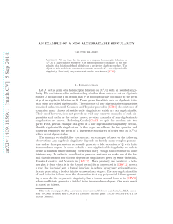 An example of a non-algebraizable singularity