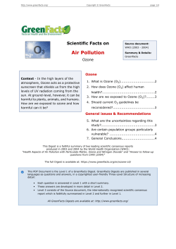 Scientific Facts on Air Pollution Ozone
