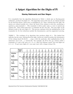 A Spigot Algorithm for the Digits of Pi
