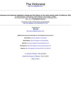 Anderson, RS, Ejarque, A, Brown, P, Hallett, DJ. 2013.