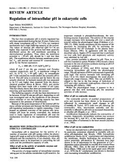 REVIEW ARTICLE Regulation of intracellular pH in eukaryotic cells