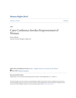 Cairo Conference Invokes Empowerment of Women