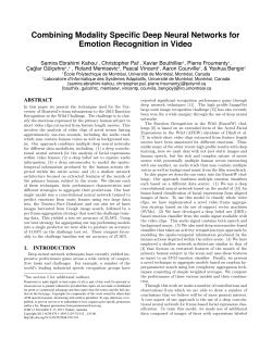 Combining Modality Specific Deep Neural Networks for Emotion