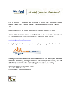 Disharmony and Harmony Along the Merrimack: the Civic Traditions