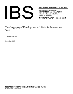 The Geography of Development and Water in the American West