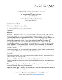 Auctionata Inc. &bull;The Fuller Building &bull;595 Madison