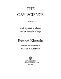 THE GAY SCIENCE
