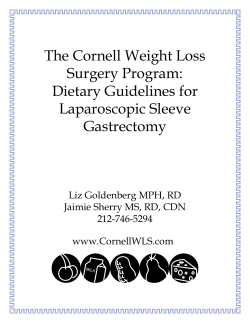 The Cornell Weight Loss Surgery Program: Dietary Guidelines for