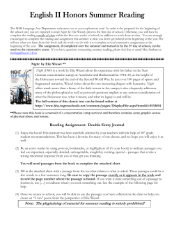 English II Honors Summer Reading
