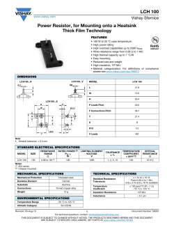 LCH 100 Power Resistor, for Mounting onto a Heatsink Thick Film