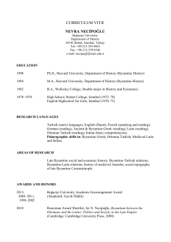 currıculum vıtae - Boğazi&ccedil;i University Department of History