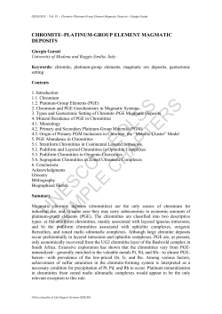 Chromite &ndash; Platinum-Group Element Magmatic Deposits