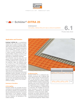 DITRA | Product data sheet (pdf - 0,2 MB) - Schl&uuml;ter