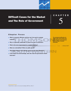 Difficult Cases for the Market and The Role of Government