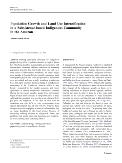 Population Growth and Land Use Intensification in a Subsistence