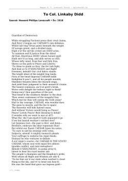 To Col. Linkaby Didd - Magyar HP Lovecraft Portál