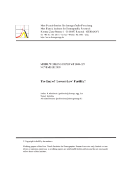 The End of `Lowest-Low` Fertility?