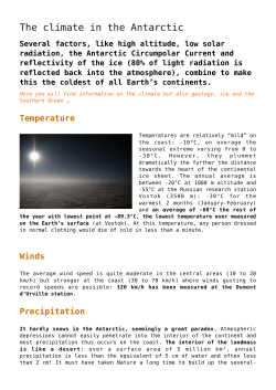 The climate in the Antarctic