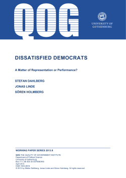 dissatisfied democrats - Quality of Government Institute