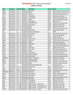 Preliminary 2017 LC Meet Schedule