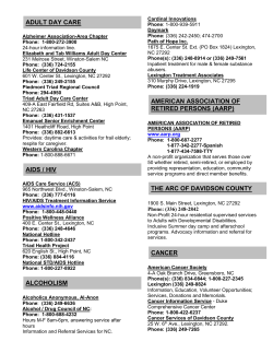 ADULT DAY CARE AIDS / HIV ALCOHOLISM AMERICAN