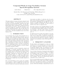 Compound Words in Large-Vocabulary German Speech