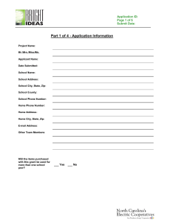 Bright Ideas Grant Application