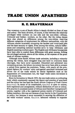 TRADE UNION APARTHEID