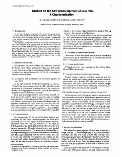 Studies on the new green pigment of cow milk. I