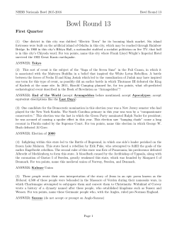 Bowl Round 13 - National History Bowl