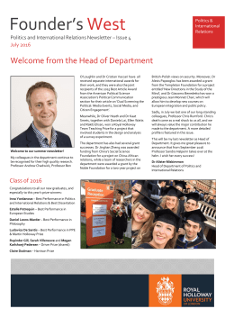 July 2016 - Royal Holloway