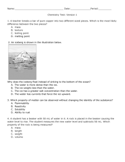 Chemistry Test: Version 1 1. A teacher breaks a bar