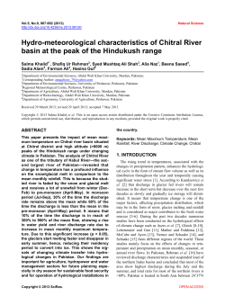 Hydro-meteorological characteristics of Chitral River basin at the
