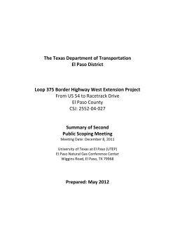 The Texas Department of Transportation El Paso District Loop 375