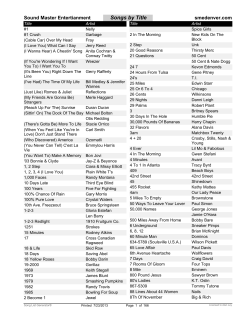 Karaoke Menu by Title - Sound Master Entertainment